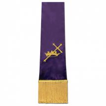 Empress Satin Stole 10618 - Purple w/Symbol