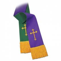 Clergy Stole 12698 - Reversible Hunter/Purple w/Cross