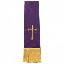 Empress Satin Stole 10617 - Purple w/Cross