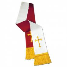Clergy Stole 11733 - Reversible Red/White w/Cross