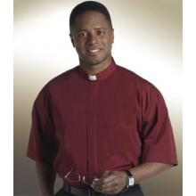 Burgandy Tab Collar Clergy Shirt SM109